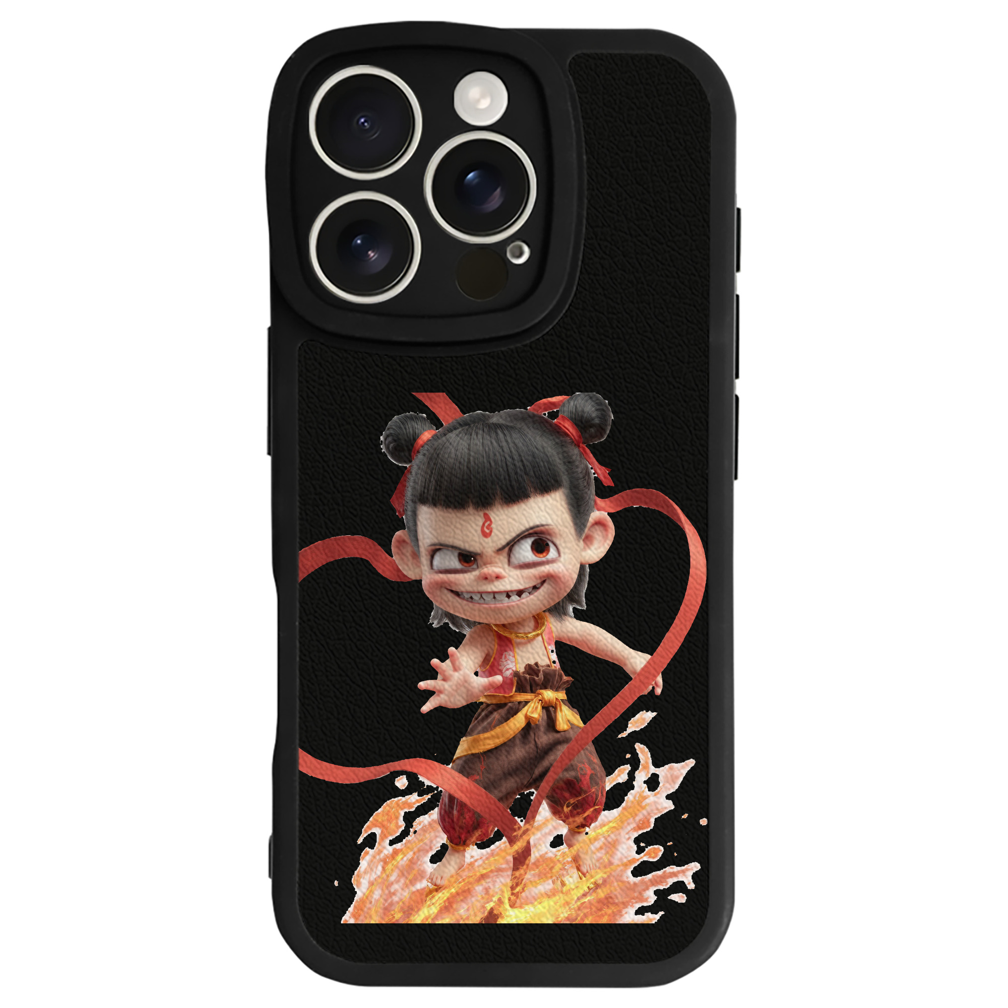 （画像用） Ne Zha 2 ナタ 魔童の大暴れ 【iPhone 16シリーズ対応】シリコンスマホケース（レザー調） 材質：シリコン